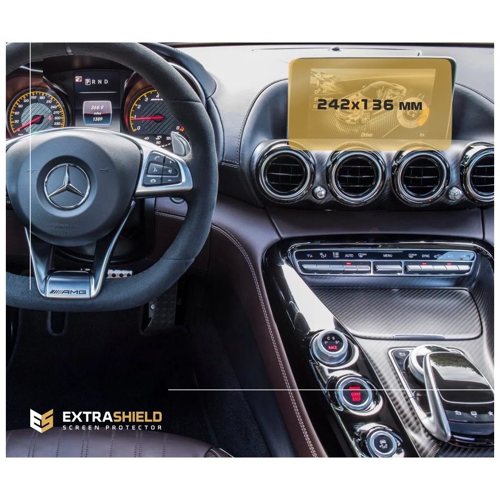 Mercedes-Benz AMG GT (C190/R190) 2014 - 2018 Multimedia 7 ExtraShield Screeen Protector-S, SL Mercedes-Benz AMG GT (C190/R190) 2014 - 2018 Multimedia 7 ExtraShield Screeen Protector-S, SL