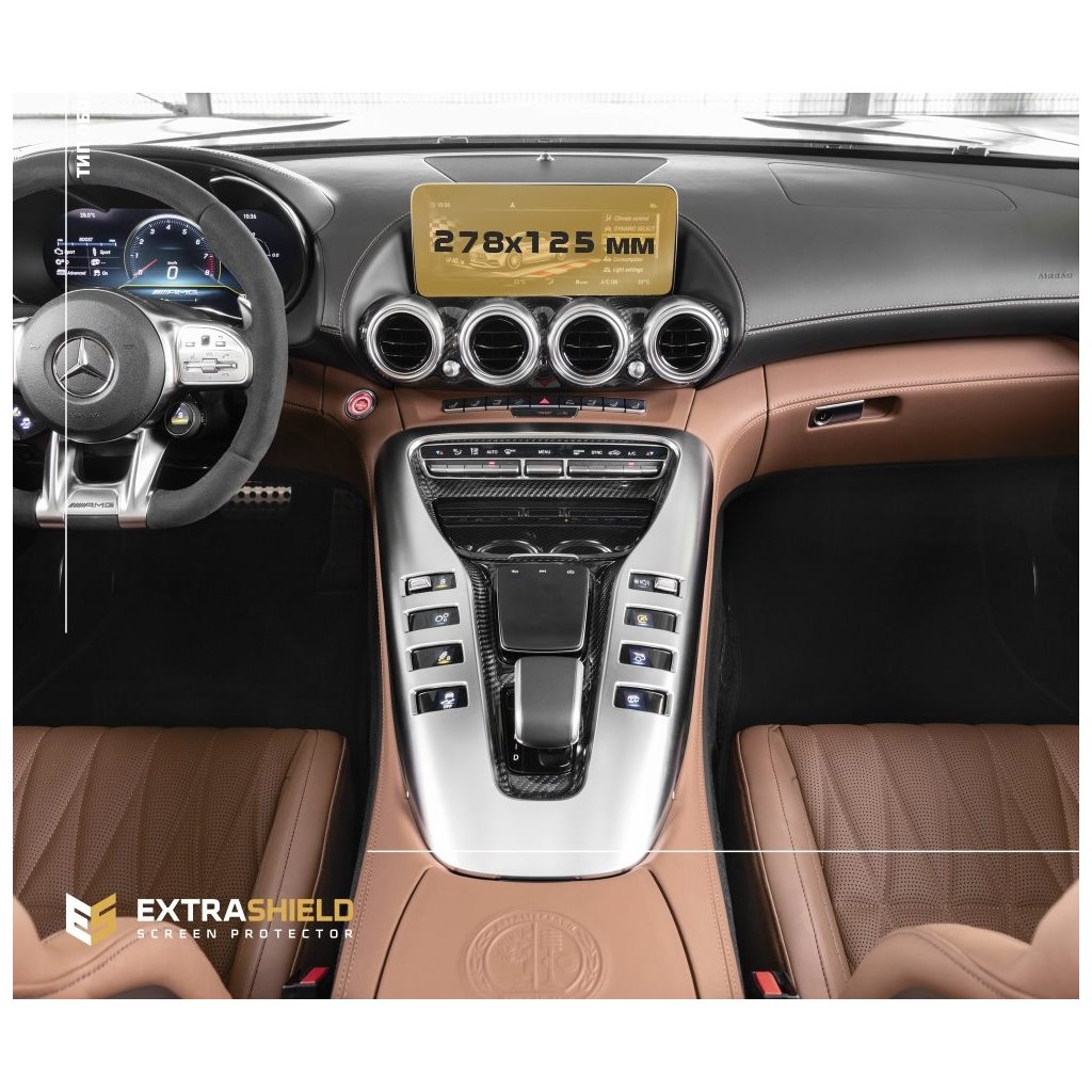 Mercedes-Benz AMG GT (C190/R190) 2016 - 2020 Multimedia 10.3 ExtraShield protezione pannellabile-S, SL