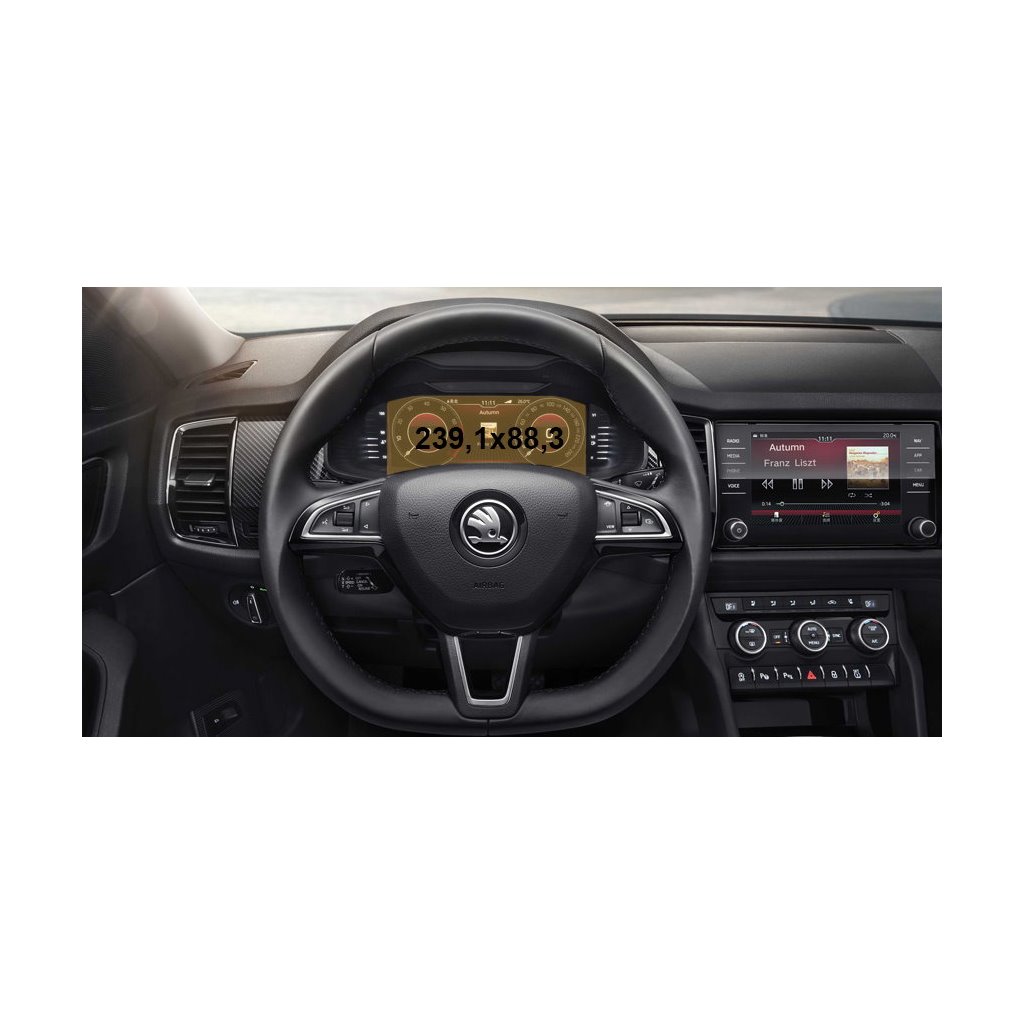 Skoda Kodiaq (NS7) 2016 - Oggi Tachimetro Digitale LCD-Digi 10,25 ExtraShield Screeen Protector-KODIAQ