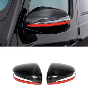 Carbon Fiber Mirror Covers with Red Stripe for Mercedes-Benz G-Class W463A W464 G63-Body Parts 2