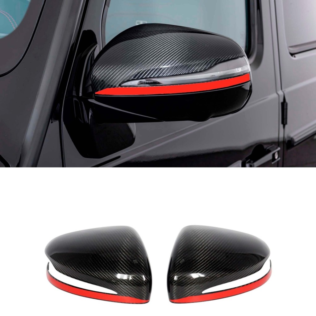 Calotte degli specchietti in carbonio con striscia rossa per Mercedes-Benz Classe G W463A W464 G63-Parti del corpo