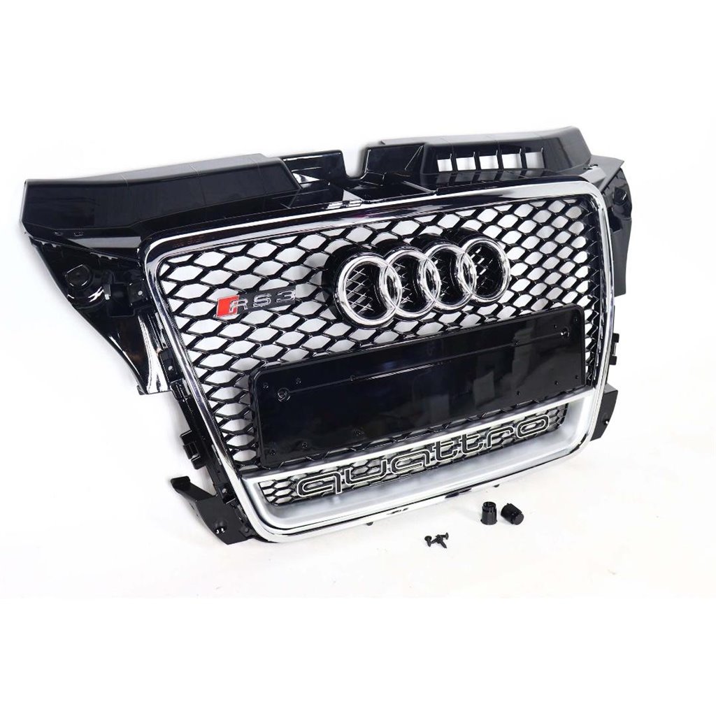 Kühlergrill Audi A3 2008-2012, Modell RS3 chrom QUATTRO-A3 Kühlergrill Audi A3 2008-2012, Modell RS3 chrom QUATTRO-A3