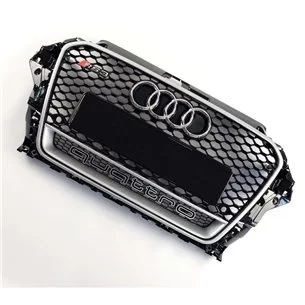 Audi RS3 Quattro Frontstoßstange Kühlergrill für Audi A3 2013-2016 Schwarz mit Grauer Umrandung-A3 2