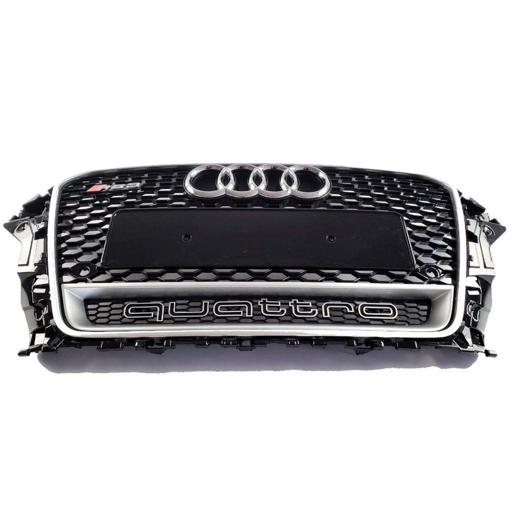 Audi RS3 Quattro Frontstoßstange Kühlergrill für Audi A3 2013-2016 Schwarz mit Grauer Umrandung-A3 Audi RS3 Quattro Frontstoßstange Kühlergrill für Audi A3 2013-2016 Schwarz mit Grauer Umrandung-A3