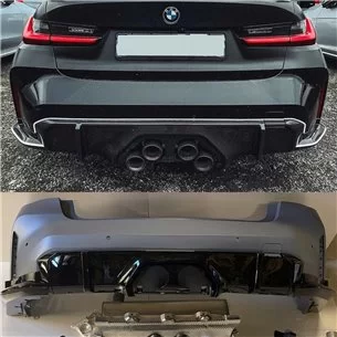 PARAURTI POSTERIORE G80 M3 PERFORMANCE LOOK CON SCARICO PER BMW G20-G20 M3