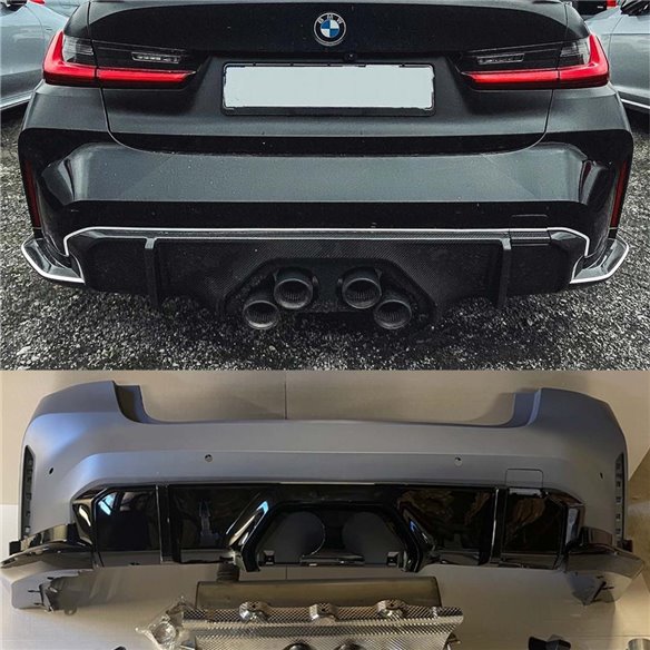 PARAURTI POSTERIORE G80 M3 PERFORMANCE LOOK CON SCARICO PER BMW G20-G20 M3 PARAURTI POSTERIORE G80 M3 PERFORMANCE LOOK CON SCARICO PER BMW G20-G20 M3