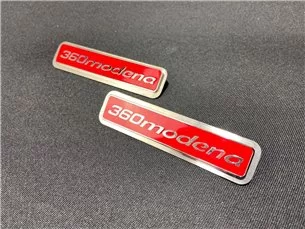 for Ferrari 360 Modena red Floor Mats Emblem Badge metallic with chrome 2 pcs-Ferrari 360 2