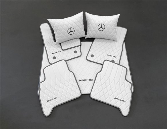 WEISSE AMG Fußmatten für Mercedes-Benz W463A-Interieur Stil WEISSE AMG Fußmatten für Mercedes-Benz W463A-Interieur Stil