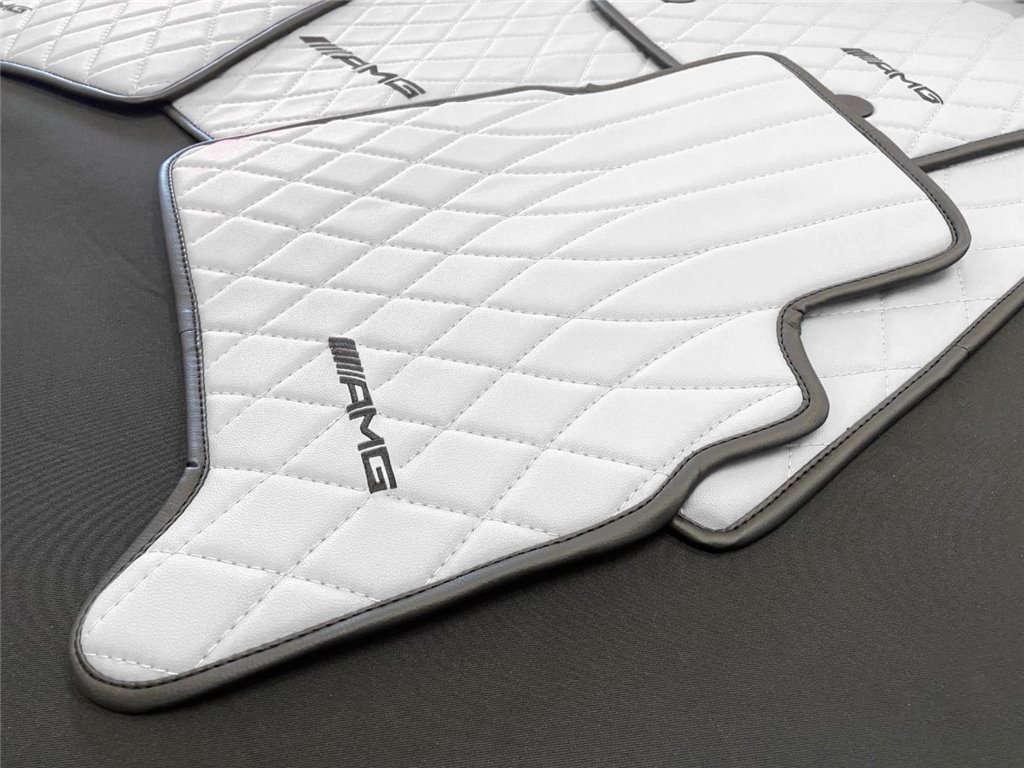 WEISSE AMG Fußmatten für Mercedes-Benz W463A-Interieur Stil WEISSE AMG Fußmatten für Mercedes-Benz W463A-Interieur Stil