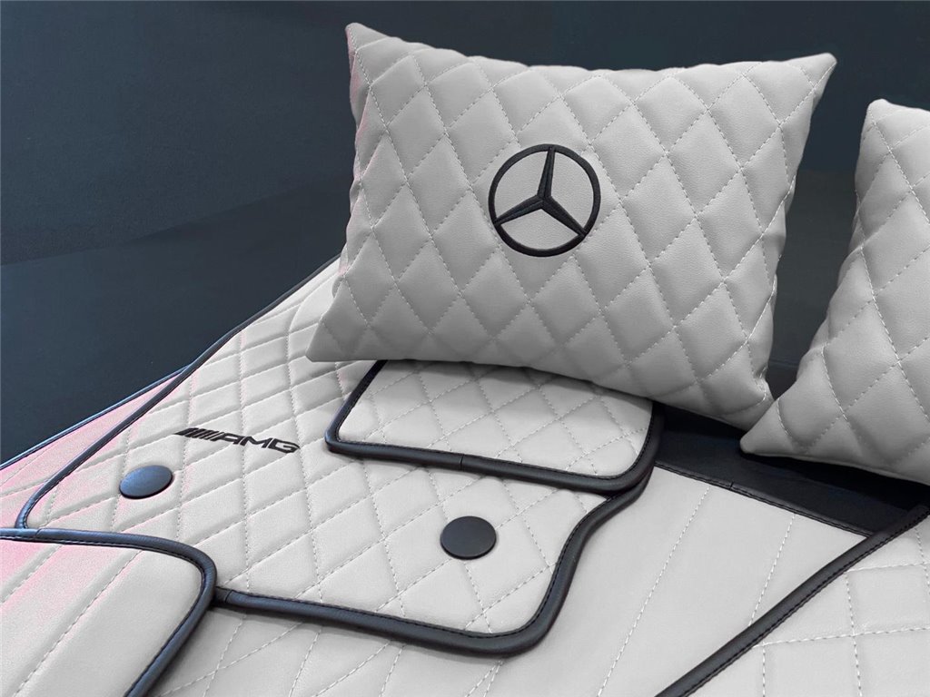 WEISSE AMG Fußmatten für Mercedes-Benz W463A-Interieur Stil WEISSE AMG Fußmatten für Mercedes-Benz W463A-Interieur Stil