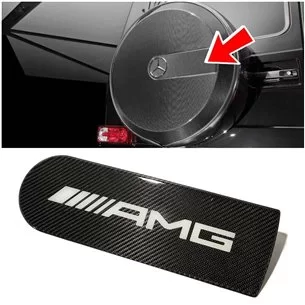 Carbon fiber badge emblem logo for rear spare tire wheel cover AMG Mercedes-Benz W463A W464 G-Class G-Wagon-Logos and Emblems 2