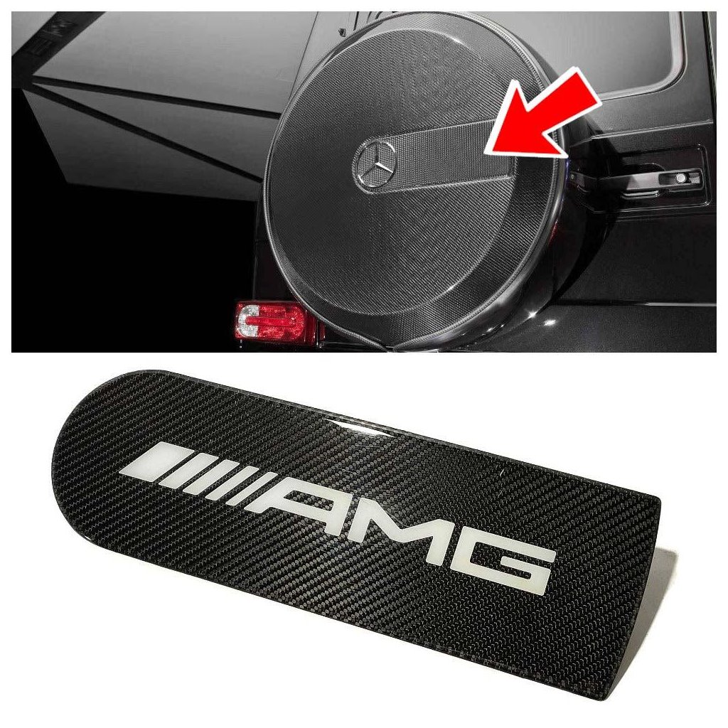 Carbon fiber badge emblem logo for rear spare tire wheel cover AMG Mercedes-Benz W463A W464 G-Class G-Wagon-Logos and Emblems