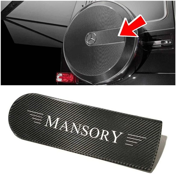 Stemma in fibra di carbonio logo per copriruota di scorta posteriore Mansory Mercedes-benz W463a W464 Classe G G-Wagen-Loghi ed 