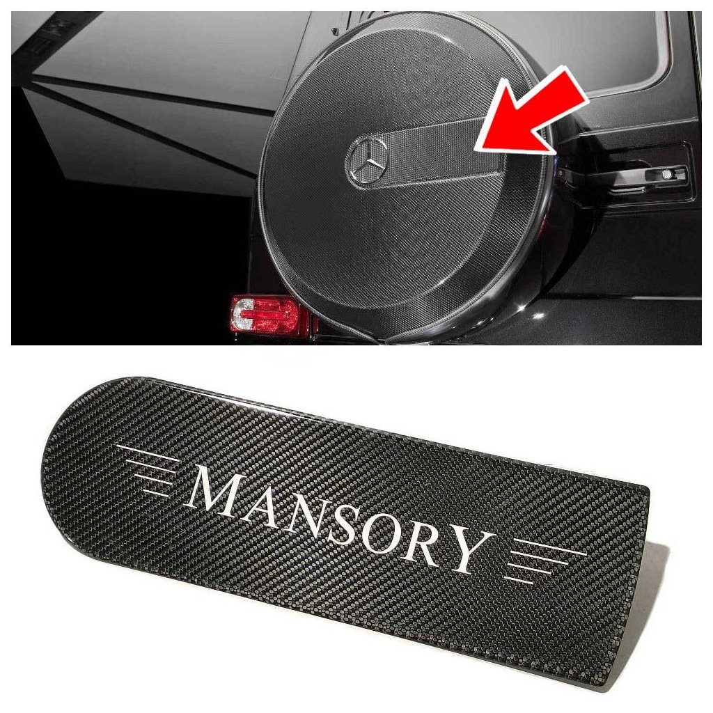 Stemma in fibra di carbonio logo per copriruota di scorta posteriore Mansory Mercedes-benz W463a W464 Classe G G-Wagen-Loghi ed 