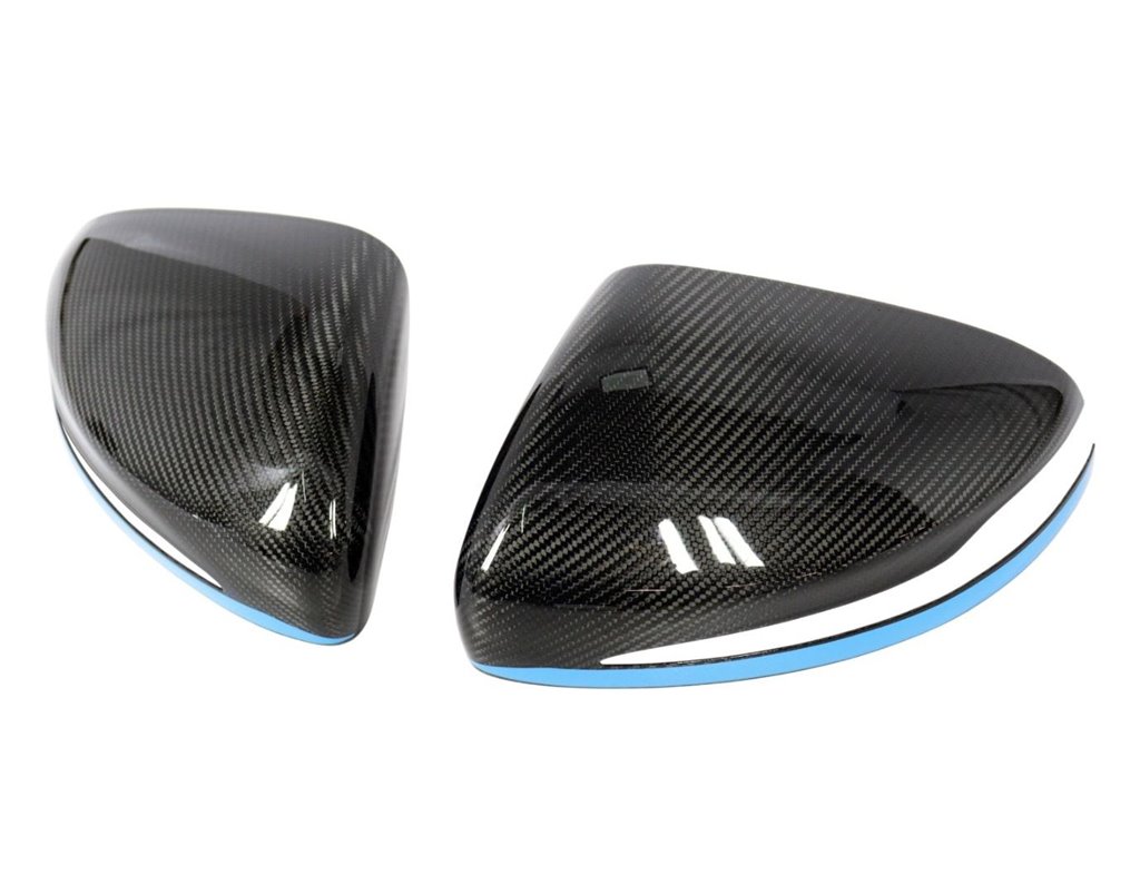 Copri specchietti in fibra di carbonio con striscia blu per Mercedes-Benz Classe G W463A W464 G63-Parti del corpo