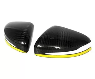 Carbon Fiber Mirror Covers with Yellow Stripe for Mercedes-Benz G-Class W463A W464 G63-Body Parts 2