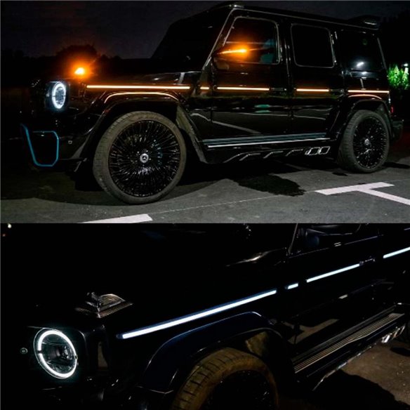 Side molding trims with LED lighting for Mercedes-Benz W463A W464 G-Class-Lighting Elements