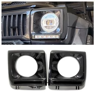 Carbon fiber front headlight covers 2 pcs set for Mercedes-Benz W463 G-Wagon-Body Parts