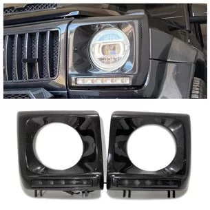 Carbon fiber front headlight covers with LEDs Set for Mercedes-Benz W463 G-Wagon-Body Parts