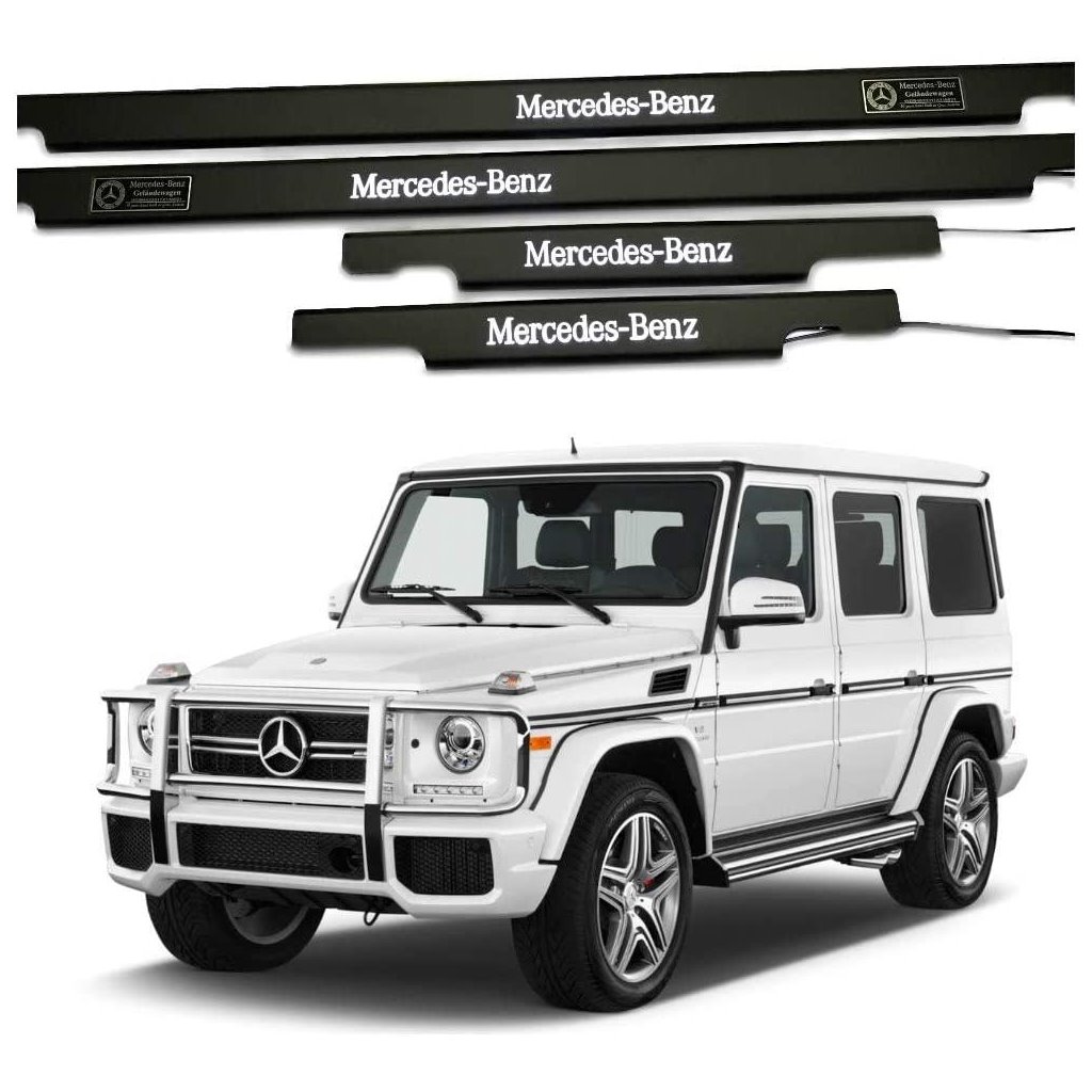 Finiture delle soglie delle porte illuminate a LED nero opaco per Mercedes-Benz G W463-Elementi di illuminazione Finiture delle soglie delle porte illuminate a LED nero opaco per Mercedes-Benz G W463-Elementi di illuminazione