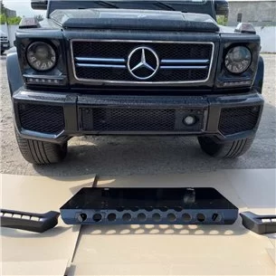 Front skid plate Stainless steel BLACK for Mercedes-Benz W463 G-Class-Decorative and Functional Accessories 2