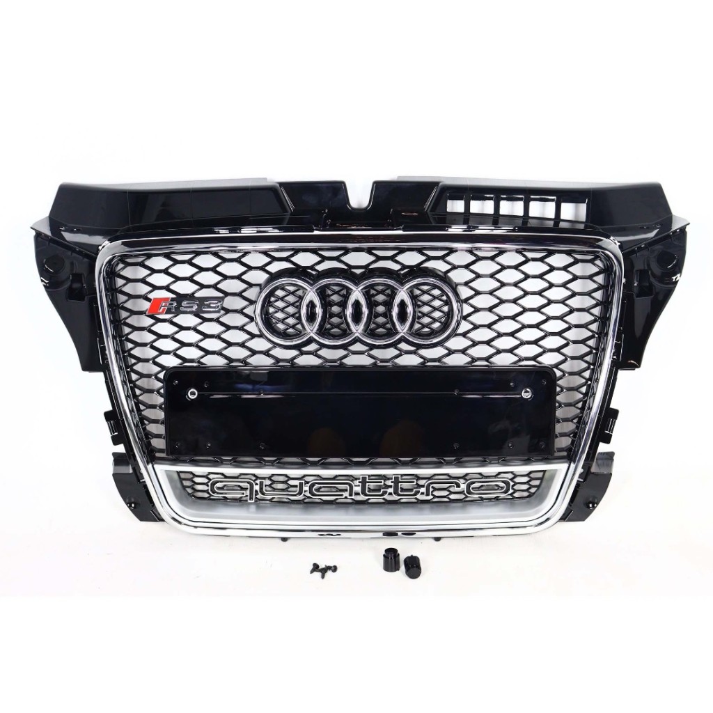 Grille Audi A3 2008-2012, style RS3 chrome QUATTRO-A3