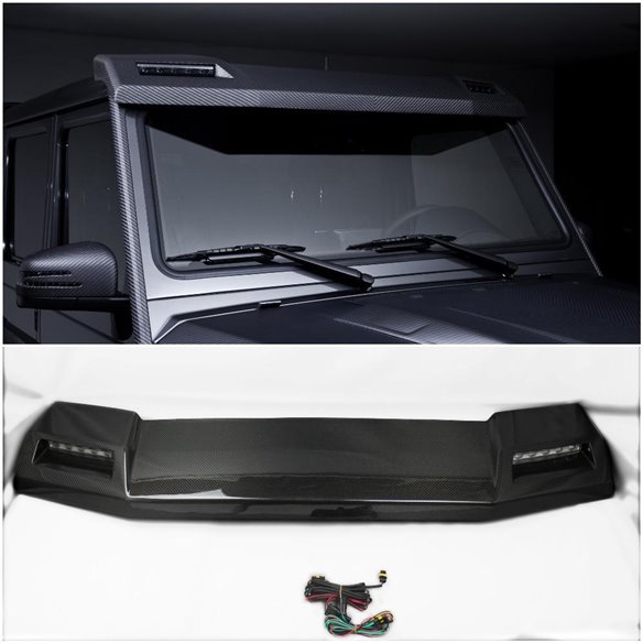 Carbon fiber front roof spoiler with LEDs for Mercedes-Benz W463 G-Wagon 4x4 6x6-G Class W463 4x4 Carbon fiber front roof spoiler with LEDs for Mercedes-Benz W463 G-Wagon 4x4 6x6-G Class W463 4x4