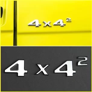 4x4 Squared Badge Kofferraum Emblem Chrom Aufkleber Metallic 4Stk für Mercedes G Wagon W463 4x4-G Class W463 4x4