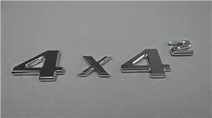 4x4 Squared Badge Kofferraum Emblem Chrom Aufkleber Metallic 4Stk für Mercedes G Wagon W463 4x4-G Class W463 4x4 2