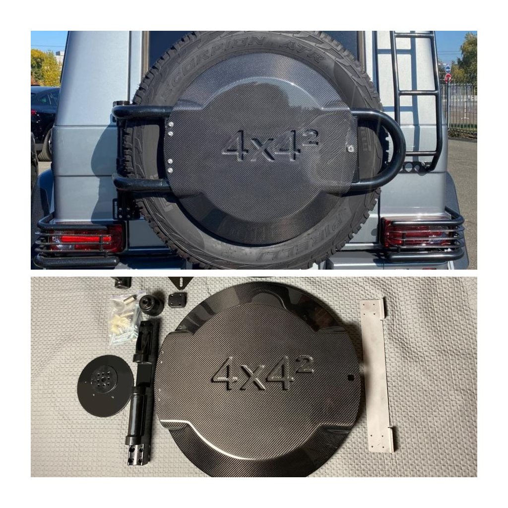 Copriruota di scorta posteriore in fibra di carbonio SENZA montaggio per Mercedes-Benz W463 G-Wagon 4x4 Squared-G Class W463 4x4 Copriruota di scorta posteriore in fibra di carbonio SENZA montaggio per Mercedes-Benz W463 G-Wagon 4x4 Squared-G Class W463 4x4