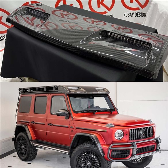 Kohlefaser Frontdachspoiler mit LEDs für Mercedes-Benz W463A 4x4 A4638807303/008-G Class W463A 4x4 Kohlefaser Frontdachspoiler mit LEDs für Mercedes-Benz W463A 4x4 A4638807303/008-G Class W463A 4x4