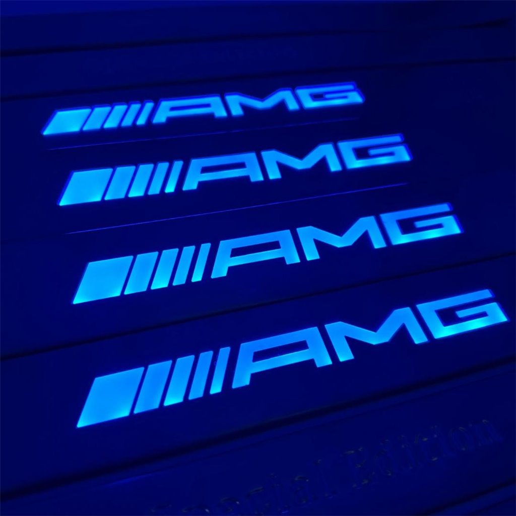 AMG blue LED Illuminated door sills 4 pcs for Mercedes-Benz W222-S Class W222 AMG blue LED Illuminated door sills 4 pcs for Mercedes-Benz W222-S Class W222