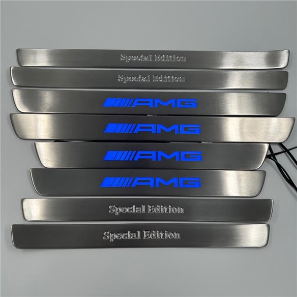 AMG blue LED Illuminated door sills 4 pcs for Mercedes-Benz W222-S Class W222 AMG blue LED Illuminated door sills 4 pcs for Mercedes-Benz W222-S Class W222