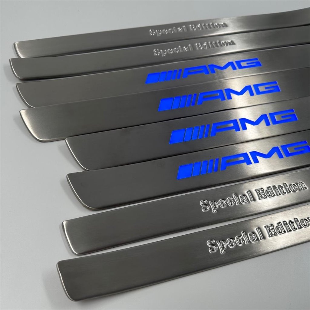 AMG blue LED Illuminated door sills 4 pcs for Mercedes-Benz W222-S Class W222 AMG blue LED Illuminated door sills 4 pcs for Mercedes-Benz W222-S Class W222