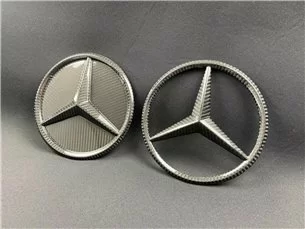 Griglia del radiatore in fibra di carbonio stile stella distintivo logo emblema per le auto Mercedes-Benz-Emblemi 2