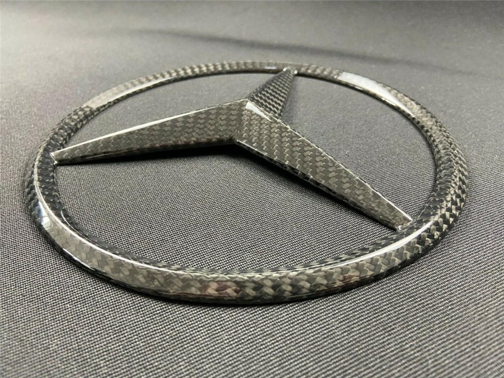 Griglia del radiatore in fibra di carbonio stile stella distintivo logo emblema per le auto Mercedes-Benz-Emblemi