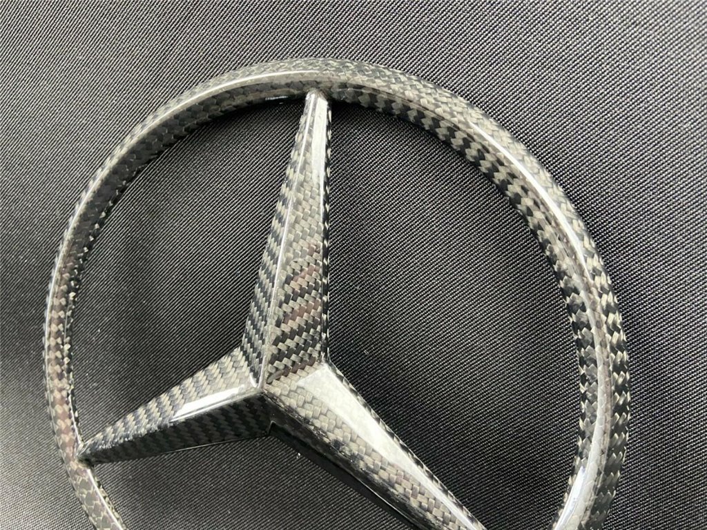 Kohlefaser Kühlergrill Stern Stil Abzeichen Logo Emblem für Mercedes-Benz Autos-Embleme