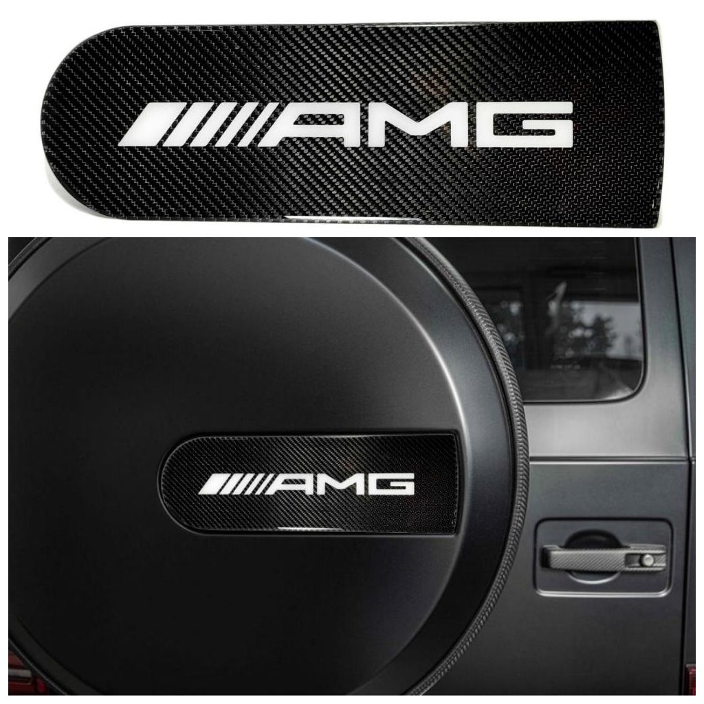 für Mercedes G-Wagon W463 W463A G63 G500 Reserveradabdeckungen Carbon Emblem Abzeichen-Embleme