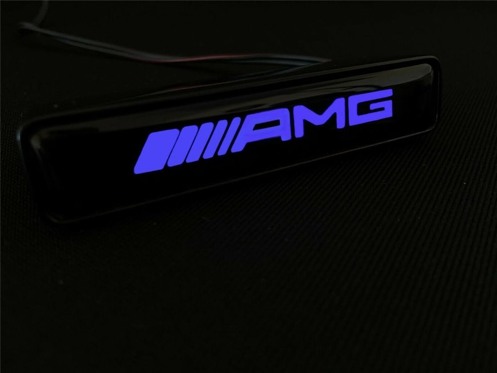 AMG Style BLUE Front Grille Badge Led Illuminated Logo for Mercedes-Benz cars-Emblems