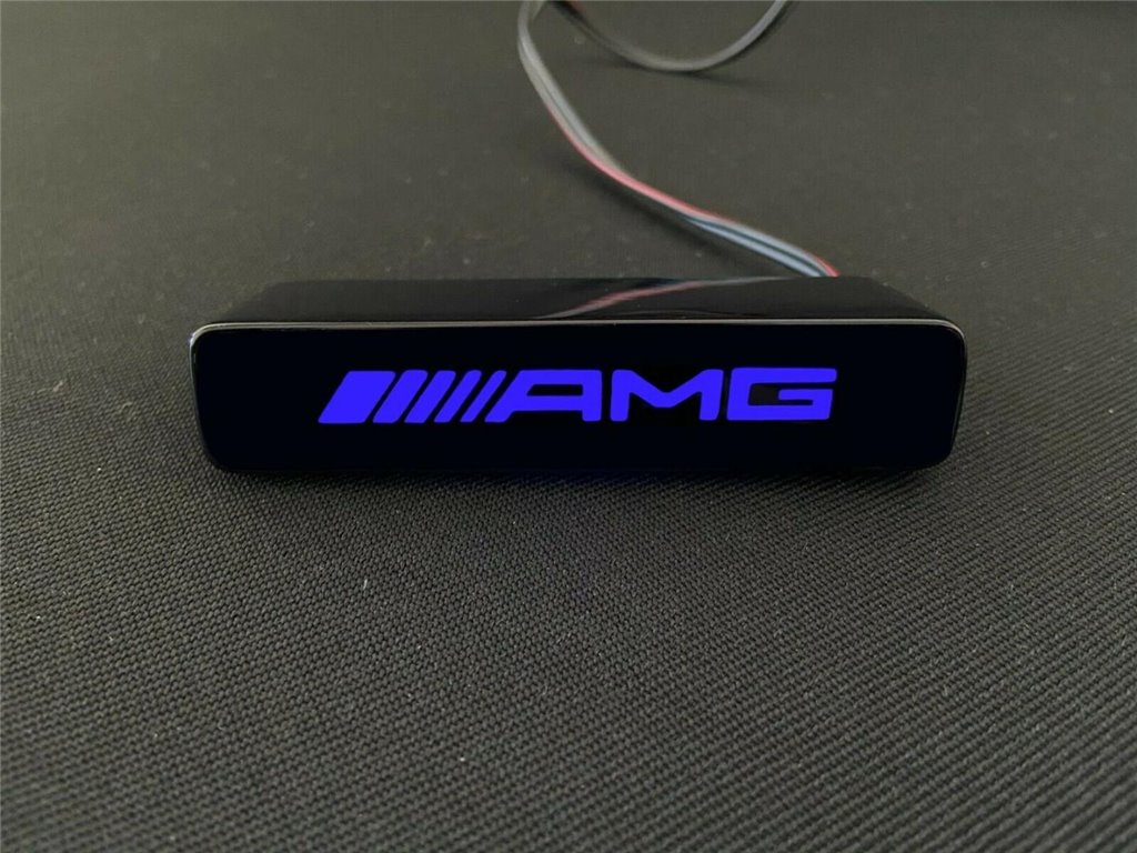 AMG Style BLUE Front Grille Badge Led Illuminated Logo for Mercedes-Benz cars-Emblems