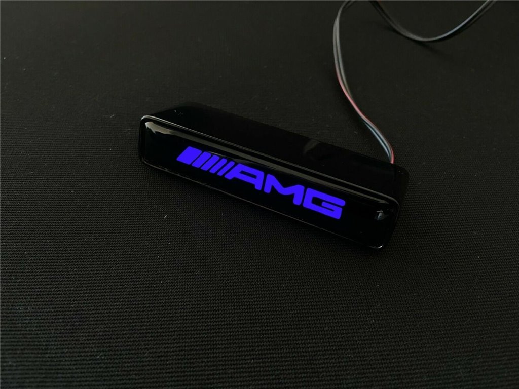 AMG Style BLUE Front Grille Badge Led Illuminated Logo for Mercedes-Benz cars-Emblems
