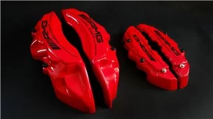 Mercedes-Benz copri pinze freno rosso scudo carboceramico-Coperture per pinze 2