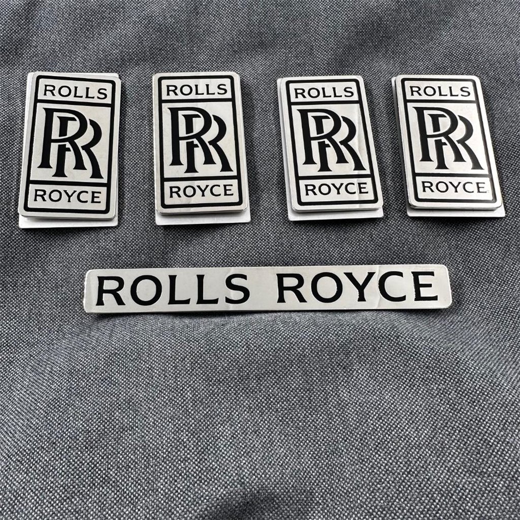 Set di tappetini metallizzati con emblemi per Rolls-Royce Cullinan Phantom Ghost Wraith Spectre-Rolls Royce Cullinan