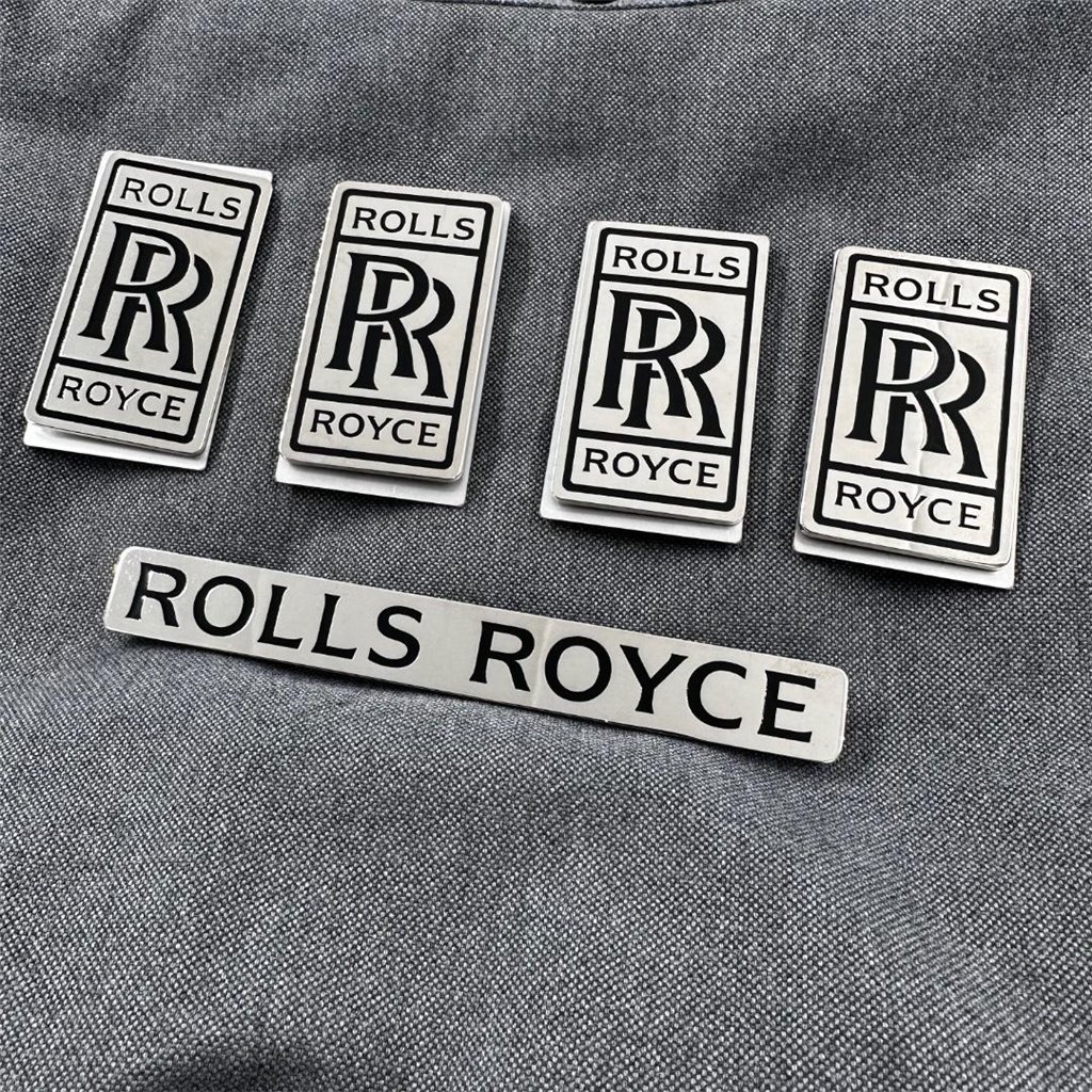 Set di tappetini metallizzati con emblemi per Rolls-Royce Cullinan Phantom Ghost Wraith Spectre-Rolls Royce Cullinan