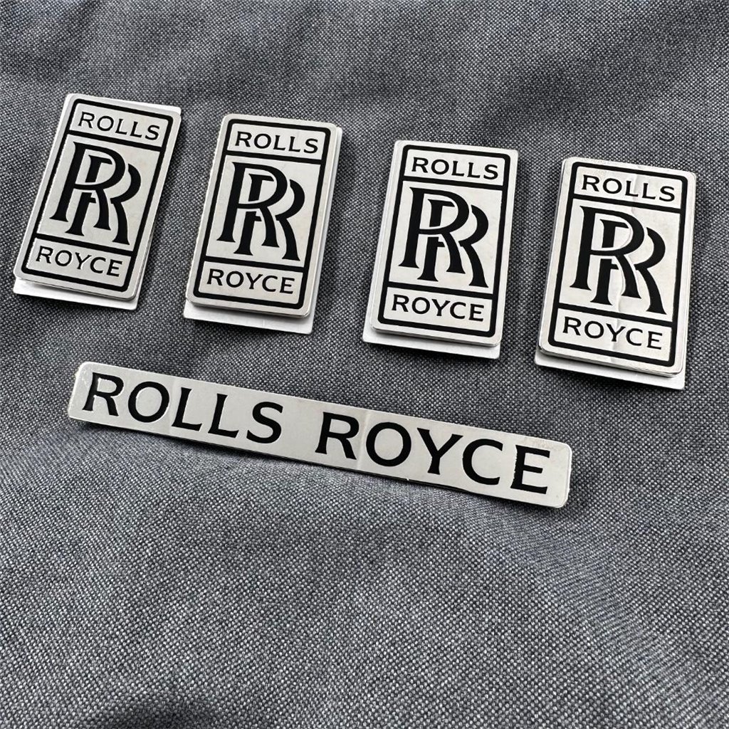 Set di tappetini metallizzati con emblemi per Rolls-Royce Cullinan Phantom Ghost Wraith Spectre-Rolls Royce Cullinan