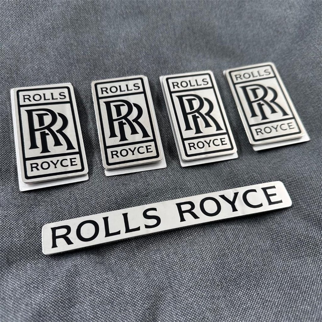 Set di tappetini metallizzati con emblemi per Rolls-Royce Cullinan Phantom Ghost Wraith Spectre-Rolls Royce Cullinan