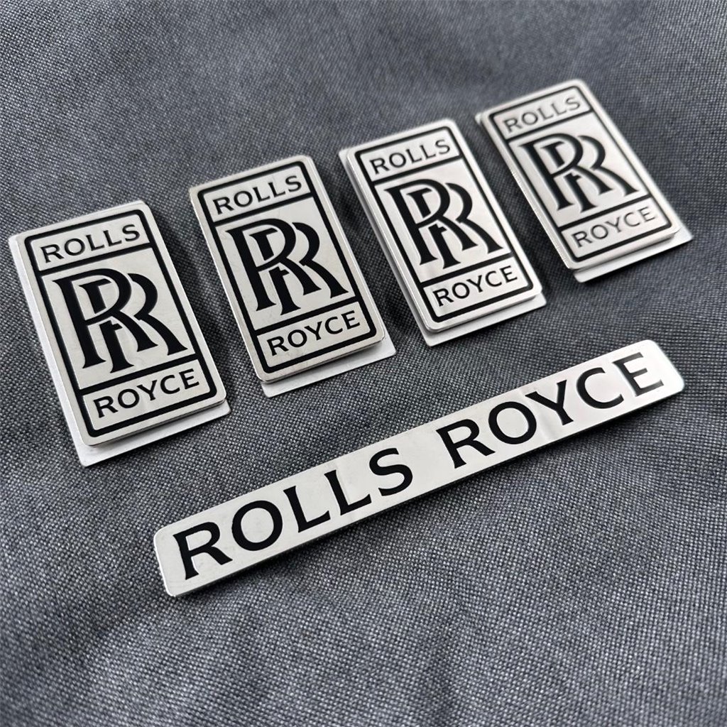 Set di tappetini metallizzati con emblemi per Rolls-Royce Cullinan Phantom Ghost Wraith Spectre-Rolls Royce Cullinan