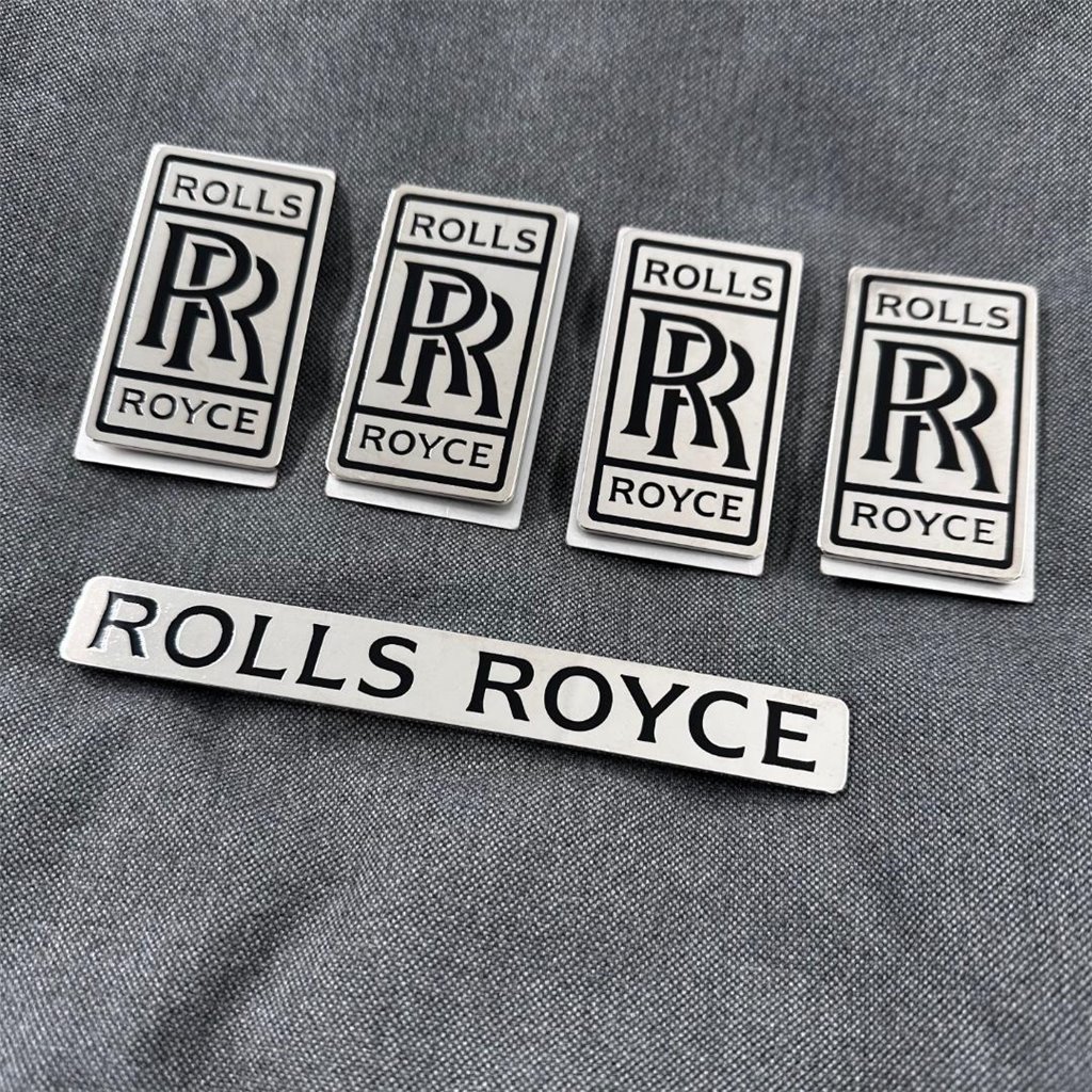 Set di tappetini metallizzati con emblemi per Rolls-Royce Cullinan Phantom Ghost Wraith Spectre-Rolls Royce Cullinan