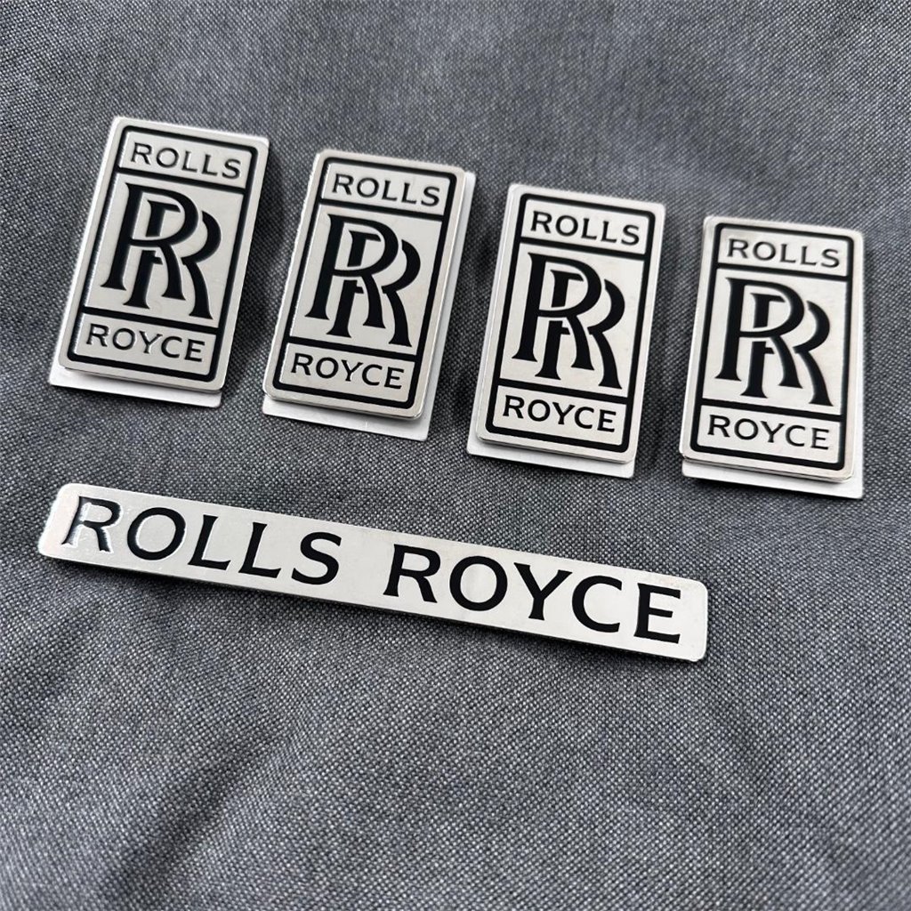 Set di tappetini metallizzati con emblemi per Rolls-Royce Cullinan Phantom Ghost Wraith Spectre-Rolls Royce Cullinan