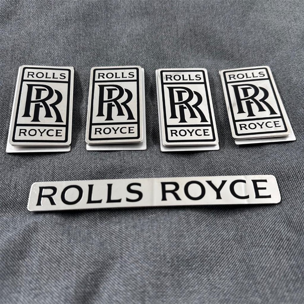 Set di tappetini metallizzati con emblemi per Rolls-Royce Cullinan Phantom Ghost Wraith Spectre-Rolls Royce Cullinan
